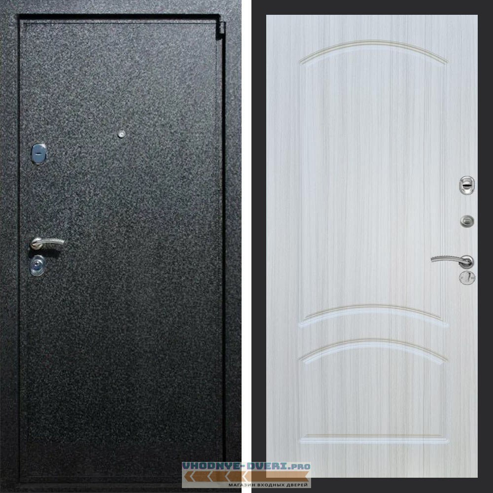 Входная дверь REX (Рекс) 3 Черный крокодил ФЛ-126 Сандал светлый