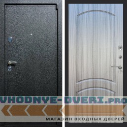 Входная дверь REX (Рекс) 3 Черный крокодил ФЛ-126 Сандал серый