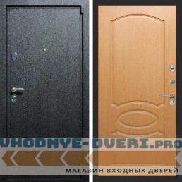 Входная дверь REX (Рекс) 3 Черный крокодил ФЛ-128 Дуб светлый