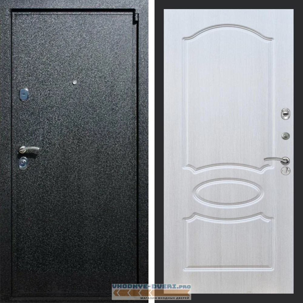 Входная дверь REX (Рекс) 3 Черный крокодил ФЛ-128 Лиственница бежевая