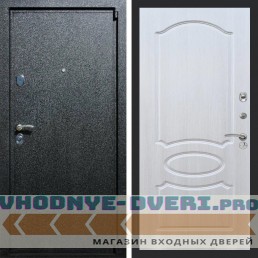 Входная дверь REX (Рекс) 3 Черный крокодил ФЛ-128 Лиственница бежевая