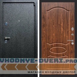 Входная дверь REX (Рекс) 3 Черный крокодил ФЛ-128 Орех темный