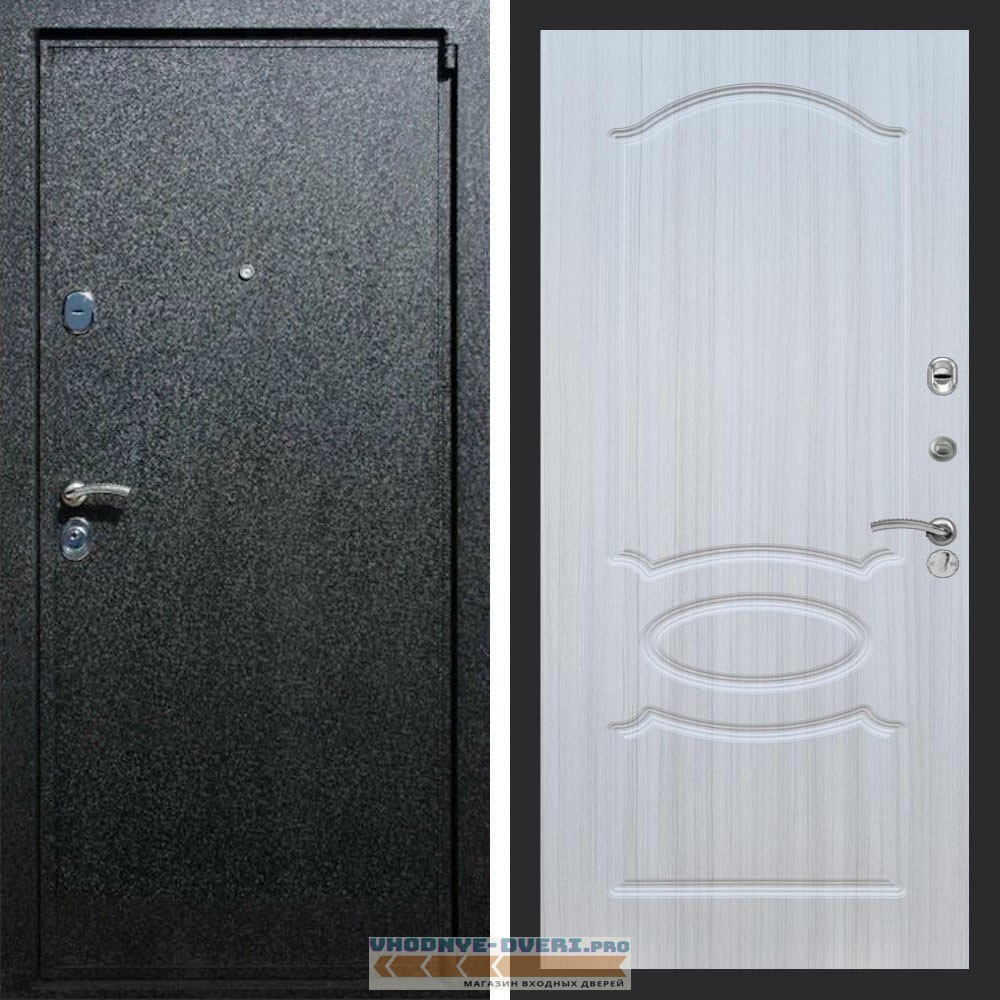 Входная дверь REX (Рекс) 3 Черный крокодил ФЛ-128 Сандал светлый