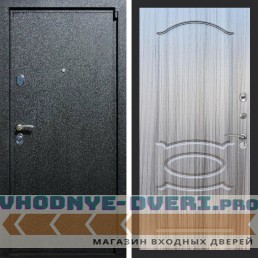 Входная дверь REX (Рекс) 3 Черный крокодил ФЛ-128 Сандал серый