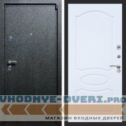 Входная дверь REX (Рекс) 3 Черный крокодил ФЛ-128 Белый матовый