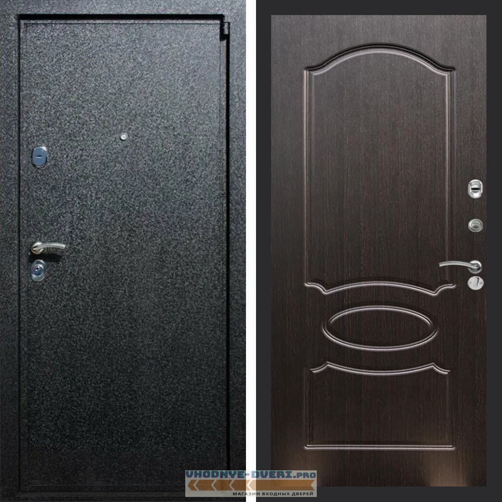 Входная дверь REX (Рекс) 3 Черный крокодил ФЛ-128 венге