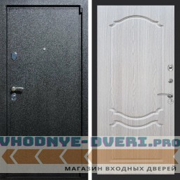 Входная дверь REX (Рекс) 3 Черный крокодил ФЛ-130 Беленый дуб