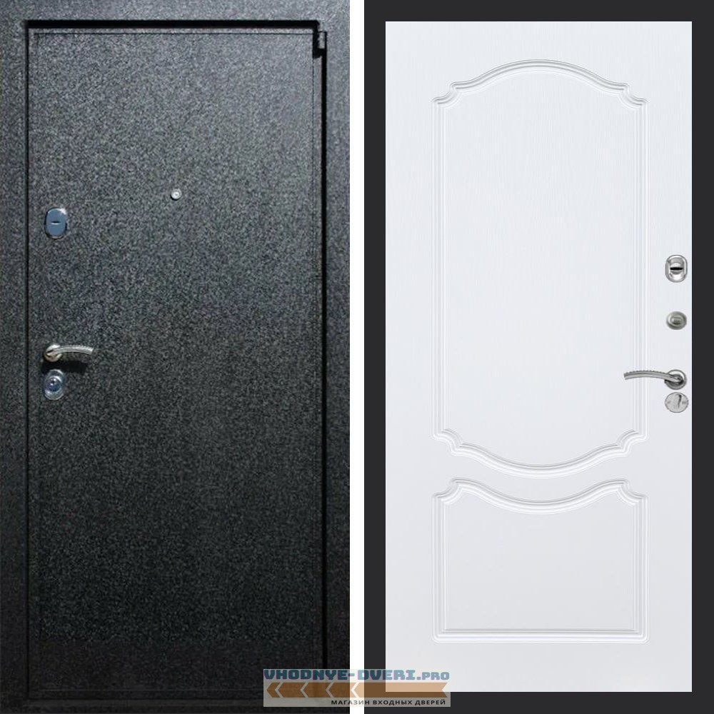 Входная дверь REX (Рекс) 3 Черный крокодил ФЛ-130 Белый ясень