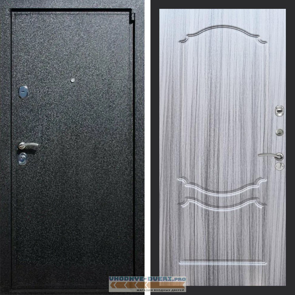 Входная дверь REX (Рекс) 3 Черный крокодил ФЛ-130 Сандал серый