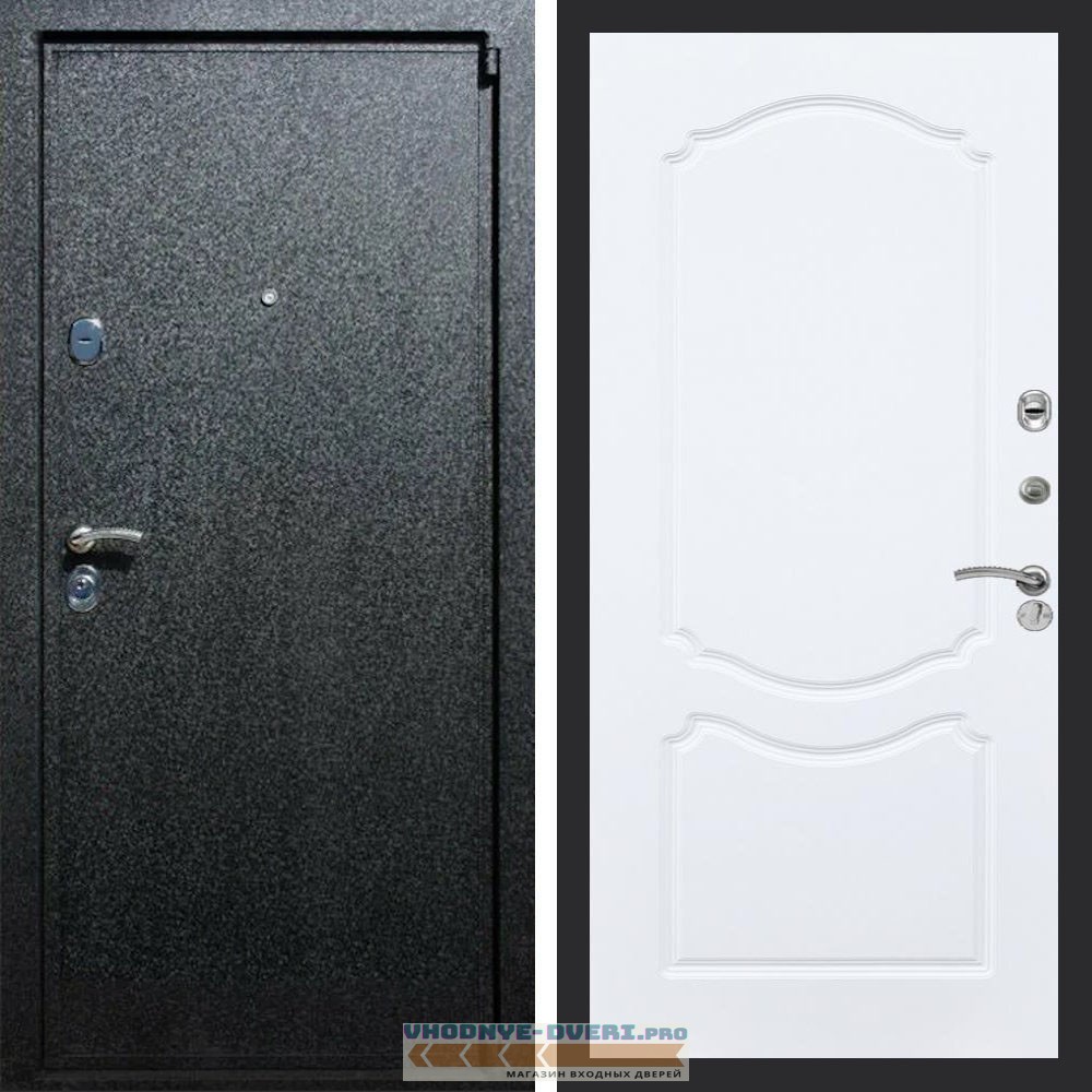Входная дверь REX (Рекс) 3 Черный крокодил ФЛ-130 Белый матовый