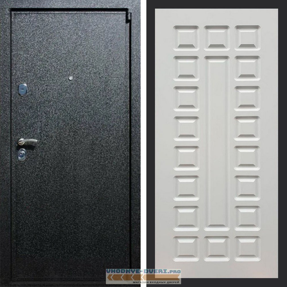 Входная дверь REX (Рекс) 3 Черный крокодил ФЛ-183 белый ясень