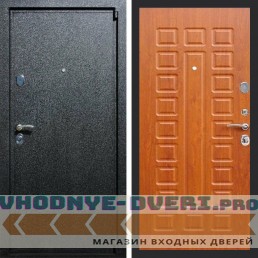 Входная дверь REX (Рекс) 3 Черный крокодил ФЛ-183 дуб светлый