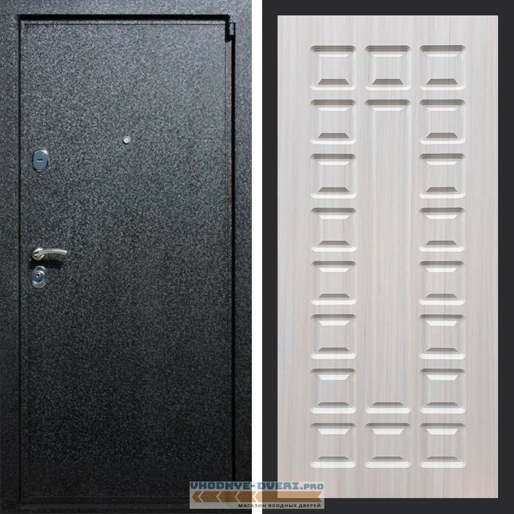 Входная дверь REX (Рекс) 3 Черный крокодил ФЛ-183 сандал светлый