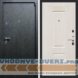 Входная дверь REX (Рекс) 3 Черный крокодил ФЛ-2 беленый дуб 16мм