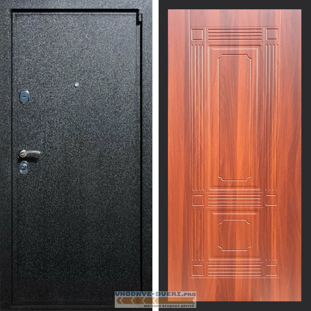 Входная дверь REX (Рекс) 3 Черный крокодил ФЛ-2 итальянский орех 6мм