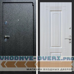 Входная дверь REX (Рекс) 3 Черный крокодил ФЛ-2 Сандал белый