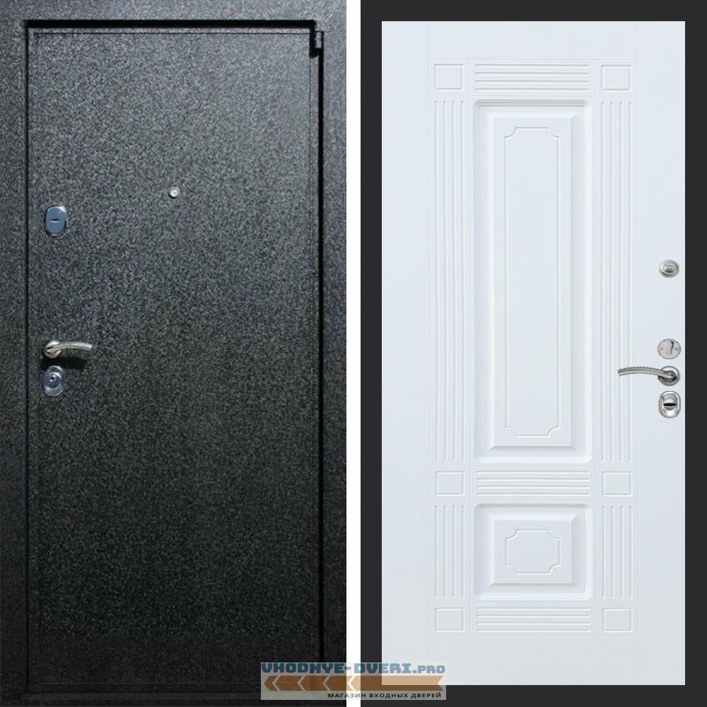 Входная дверь REX (Рекс) 3 Черный крокодил ФЛ-2 Белый матовый