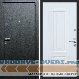 Входная дверь REX (Рекс) 3 Черный крокодил ФЛ-2 Белый матовый