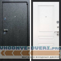 Входная дверь REX (Рекс) 3 Черный крокодил ФЛ-243 белый ясень