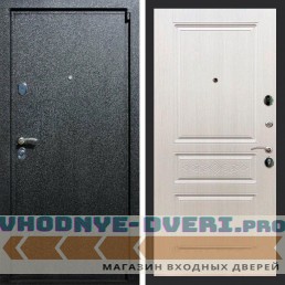 Входная дверь REX (Рекс) 3 Черный крокодил ФЛ-243 лиственница беж с узором