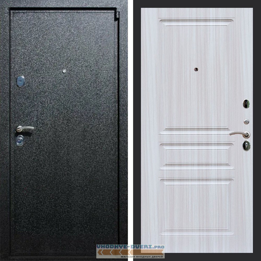 Входная дверь REX (Рекс) 3 Черный крокодил ФЛ-243 Сандал светлый