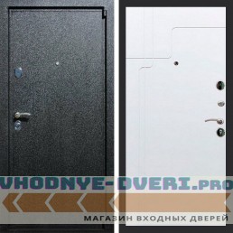 Входная дверь REX (Рекс) 3 Черный крокодил ФЛ-246 белый матовый