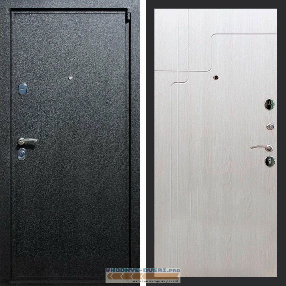 Входная дверь REX (Рекс) 3 Черный крокодил ФЛ-246 лиственница беж