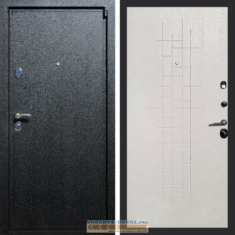 Входная дверь REX (Рекс) 3 Черный крокодил ФЛ-289 Белый ясень