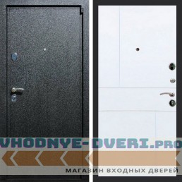 Входная дверь REX (Рекс) 3 Черный крокодил ФЛ-290 белый матовый