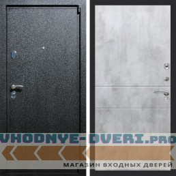 Входная дверь REX (Рекс) 3 Черный крокодил ФЛ-290 бетон светлый