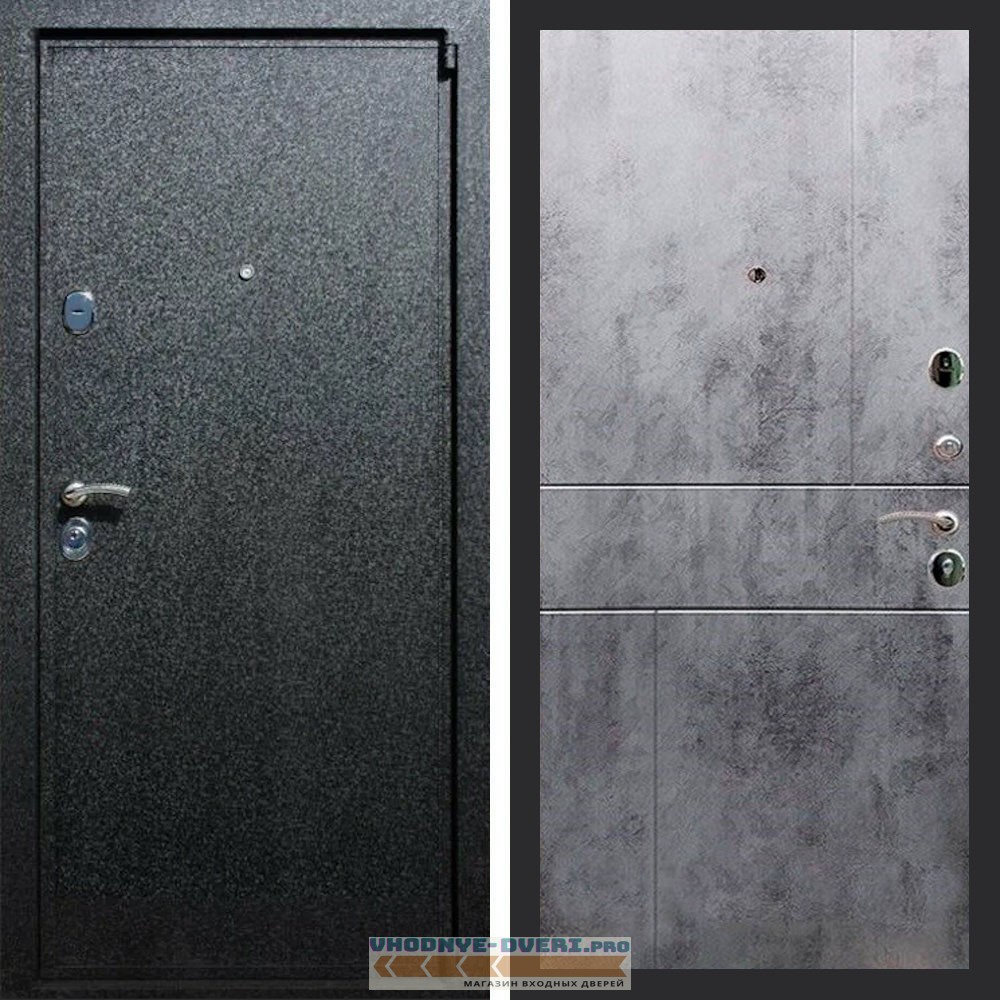 Входная дверь REX (Рекс) 3 Черный крокодил ФЛ-290 бетон темный