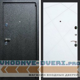 Входная дверь REX (Рекс) 3 Черный крокодил ФЛ-291 белый матовый