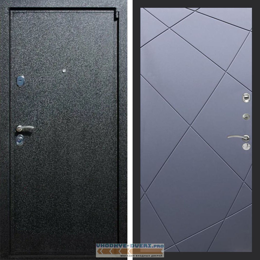 Входная дверь REX (Рекс) 3 Черный крокодил ФЛ-291 силк титан