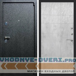 Входная дверь REX (Рекс) 3 Черный крокодил ФЛ-299 Бетон светлый