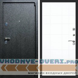 Входная дверь REX (Рекс) 3 Черный крокодил ФЛ-299 Белый матовый