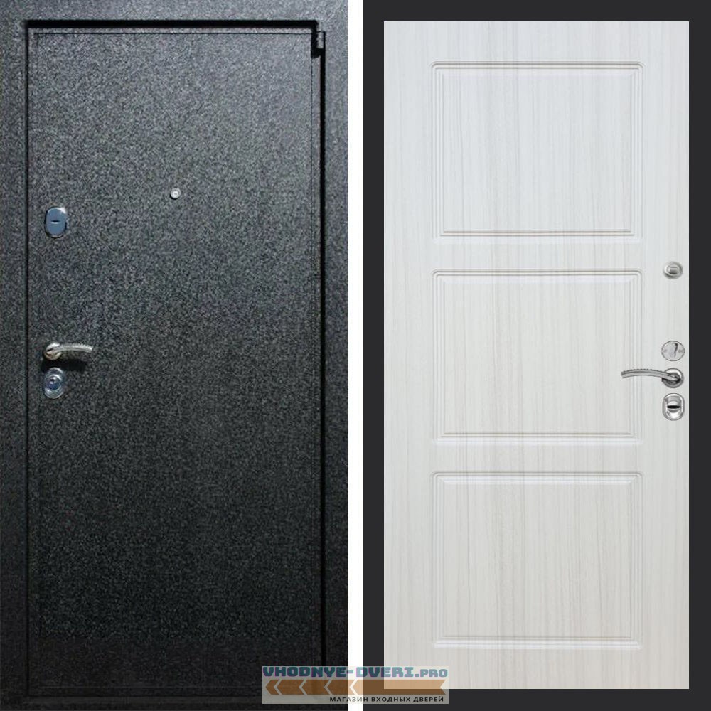 Входная дверь REX (Рекс) 3 Черный крокодил ФЛ-3 Сандал светлый