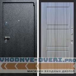 Входная дверь REX (Рекс) 3 Черный крокодил ФЛ-3 сандал серый