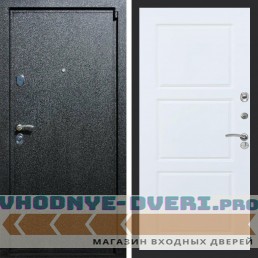 Входная дверь REX (Рекс) 3 Черный крокодил ФЛ-3 белый матовый