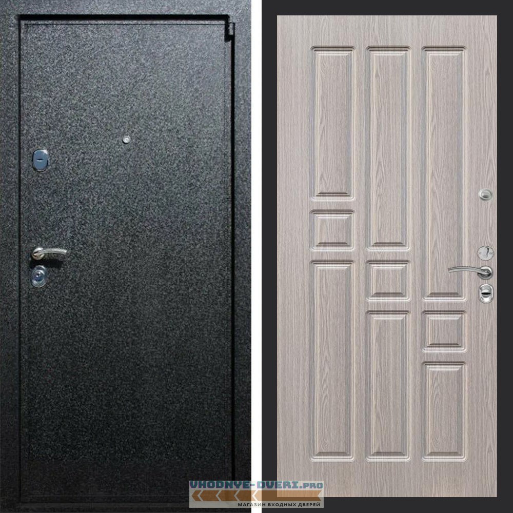 Входная дверь REX (Рекс) 3 Черный крокодил ФЛ-31 Беленый дуб