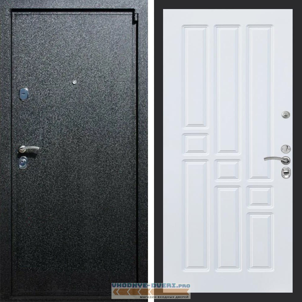 Входная дверь REX (Рекс) 3 Черный крокодил ФЛ-31 Белый матовый