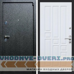 Входная дверь REX (Рекс) 3 Черный крокодил ФЛ-31 Белый матовый