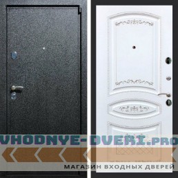 Входная дверь REX (Рекс) 3 Черный крокодил ФЛ-317 белая патина серебро