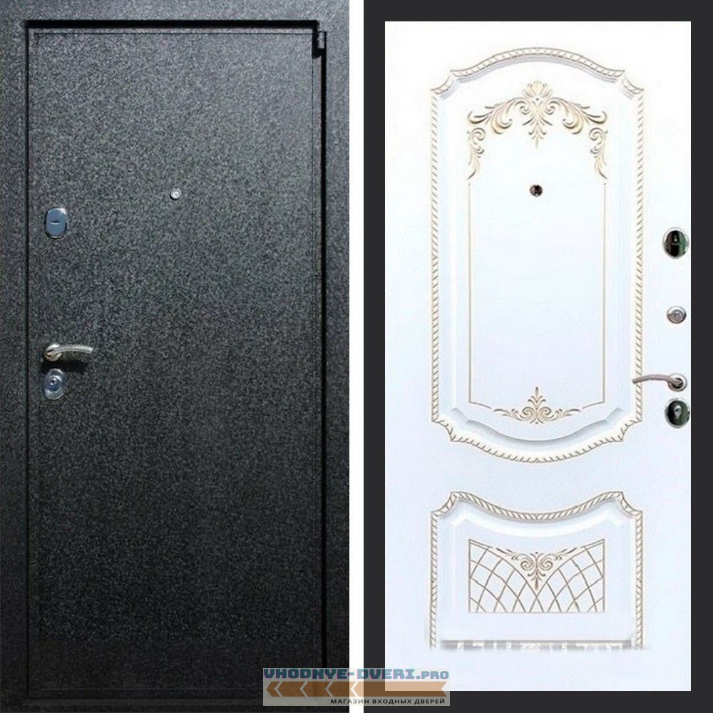 Входная дверь REX (Рекс) 3 Черный крокодил ФЛ-316 патина золото