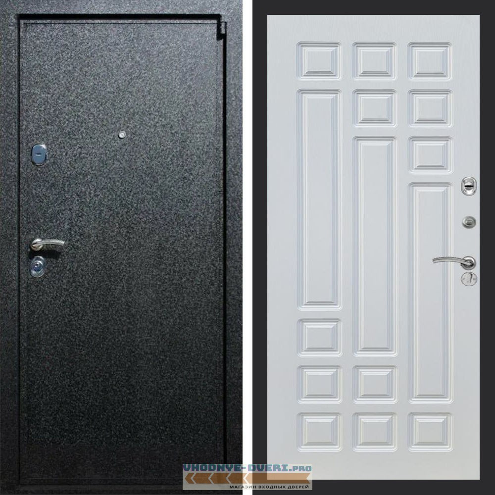 Входная дверь REX (Рекс) 3 Черный крокодил ФЛ-32 Белый ясень