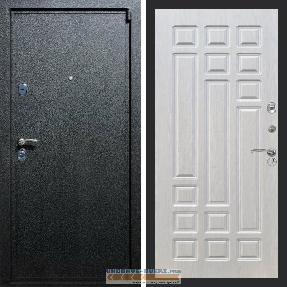 Входная дверь REX (Рекс) 3 Черный крокодил ФЛ-32 Лиственница бежевая