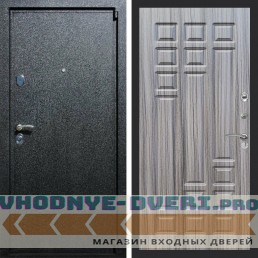 Входная дверь REX (Рекс) 3 Черный крокодил ФЛ-32 Сандал серый