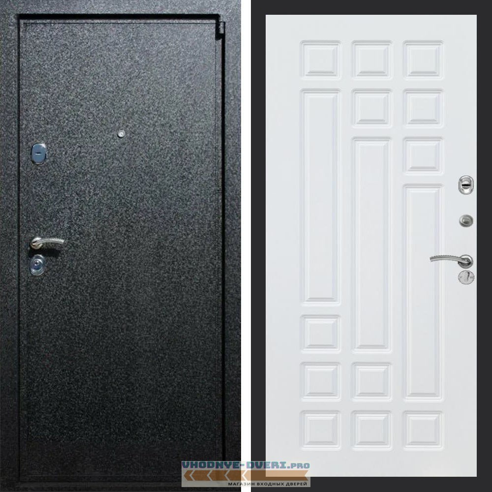 Входная дверь REX (Рекс) 3 Черный крокодил ФЛ-32 Белый матовый