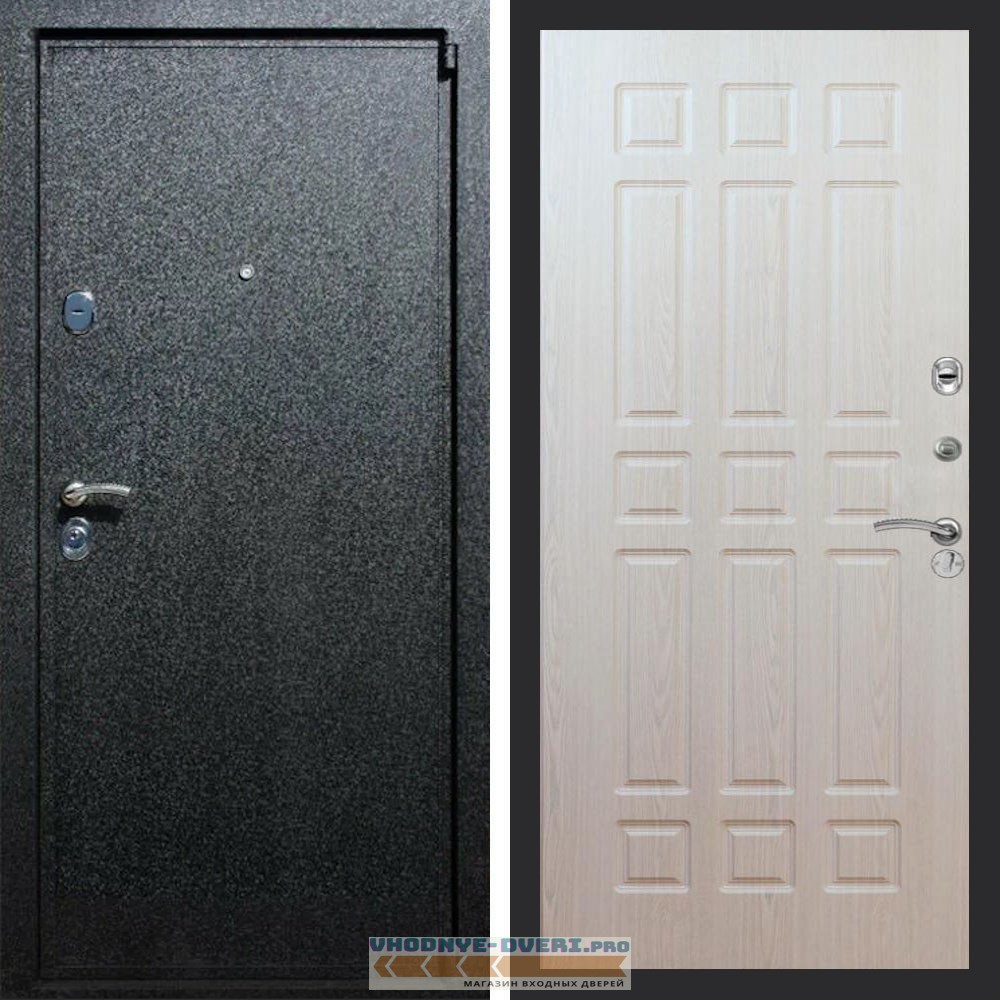 Входная дверь REX (Рекс) 3 Черный крокодил ФЛ-33 беленый дуб