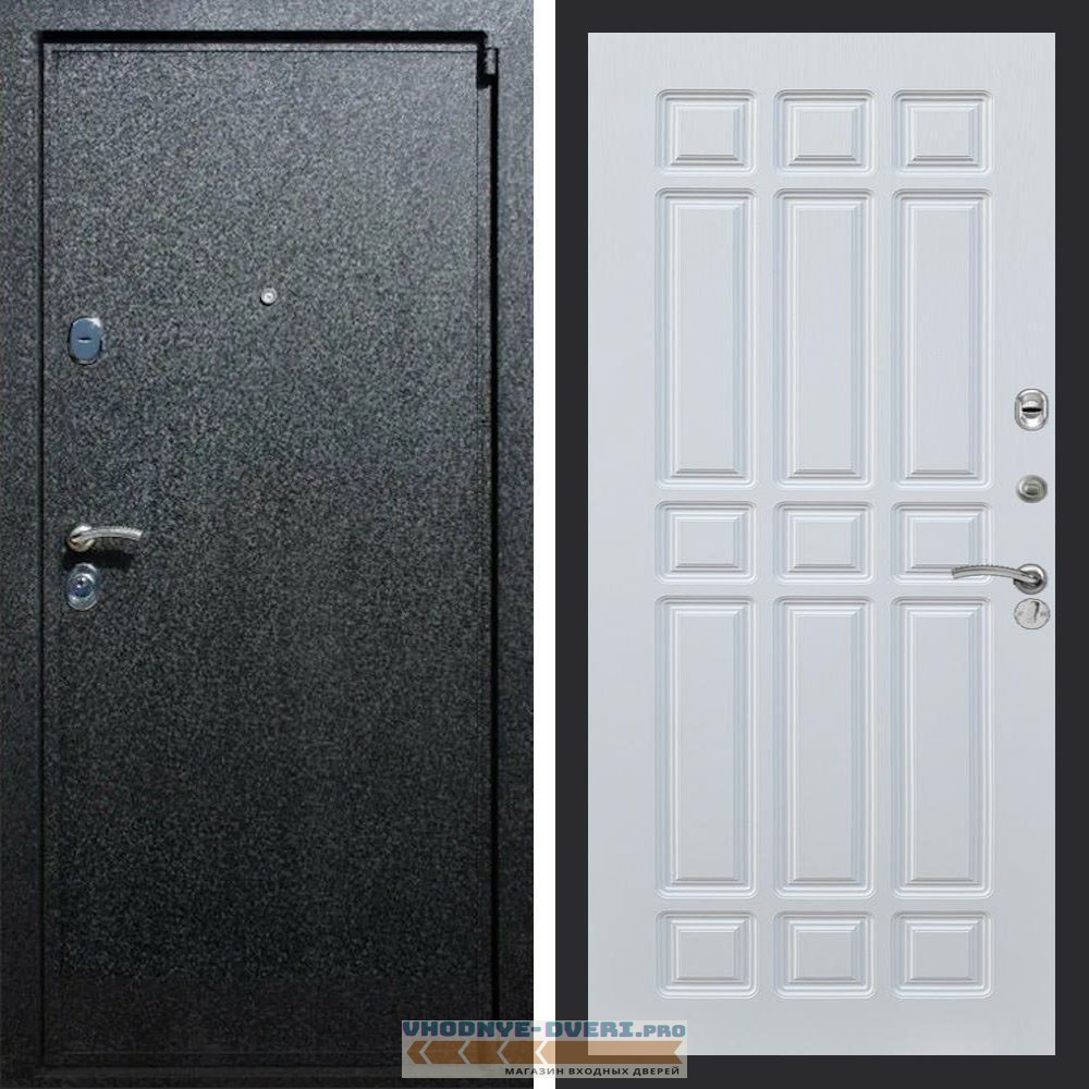 Входная дверь REX (Рекс) 3 Черный крокодил ФЛ-33 Белый ясень