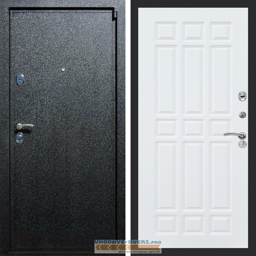 Входная дверь REX (Рекс) 3 Черный крокодил ФЛ-33 Белый матовый